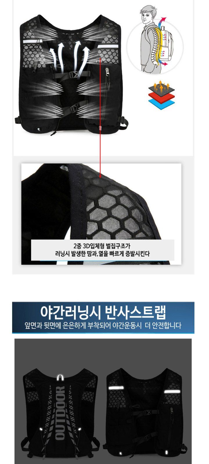 자두14488님의 장터 판매 상품 [러닝 조끼 등산 마라톤 자전거 라이딩 조끼 초경량 백팩] 첨부 사진