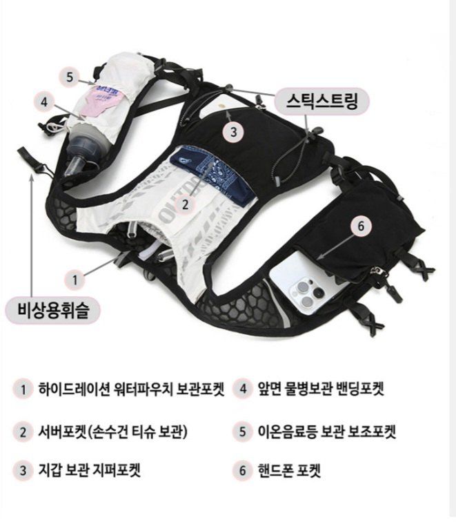 자두14488님의 장터 판매 상품 [러닝 조끼 등산 마라톤 자전거 라이딩 조끼 초경량 백팩] 첨부 사진