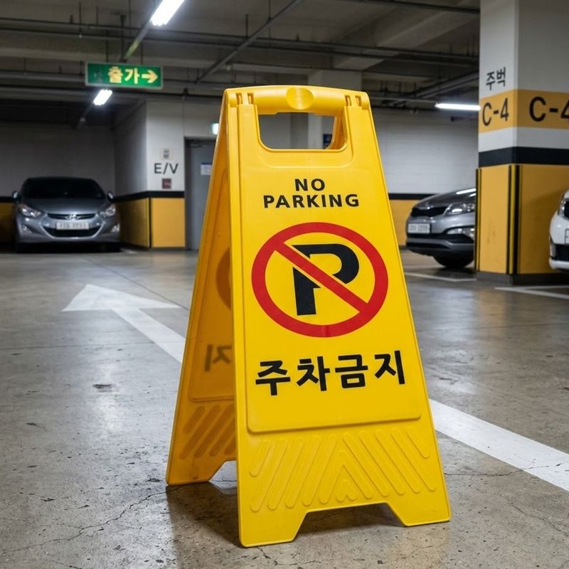 장터 상품 [플라스틱 주차금지 표지판 A형 입간판 매장앞 불법주차 방지 경고] 썸네일
