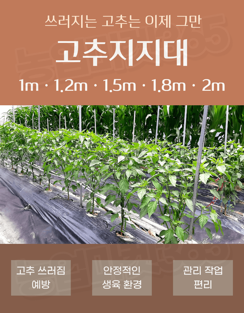농업마켓365님의 장터 판매 상품 [농업마켓365 국산 고추지지대 1M 100개 엠보싱지지대] 첨부 사진