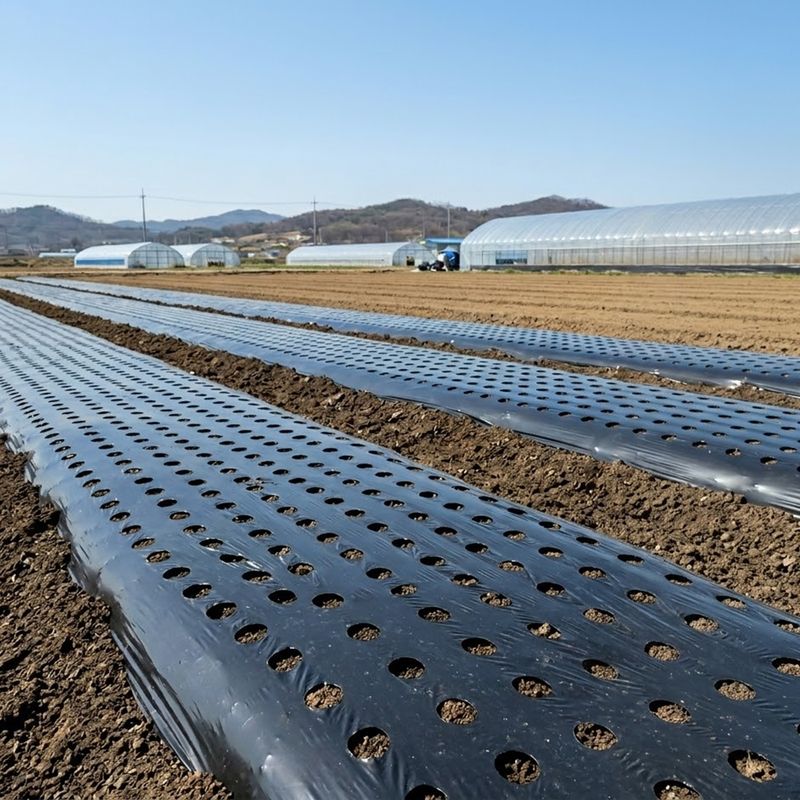 장터 상품 [유공 멀칭비닐 농사용 검정 구멍 텃밭 매트 마늘 양파 고추 주말농장] 썸네일