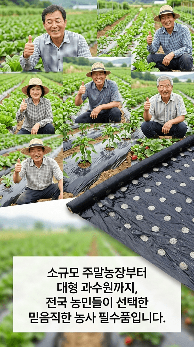 라이프브릿지님의 장터 판매 상품 [유공 멀칭비닐 농사용 검정 구멍 텃밭 매트 마늘 양파 고추 주말농장] 첨부 사진