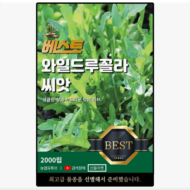 장터 상품 [베스트 와일드 루꼴라 씨앗 2000립 향이 강하고 오래 수확하는 루꼴라씨 종자] 썸네일