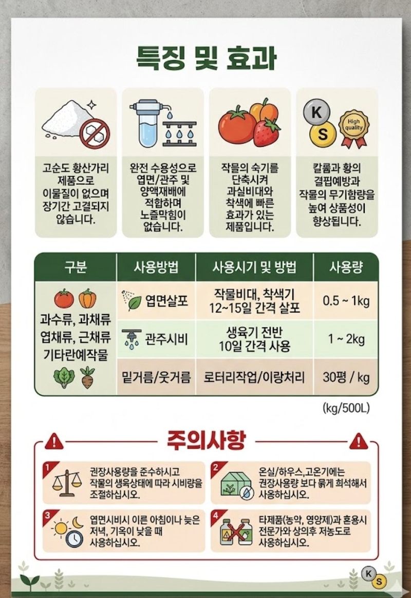 대산농사대장님의 장터 판매 상품 [황산가리1kg] 첨부 사진
