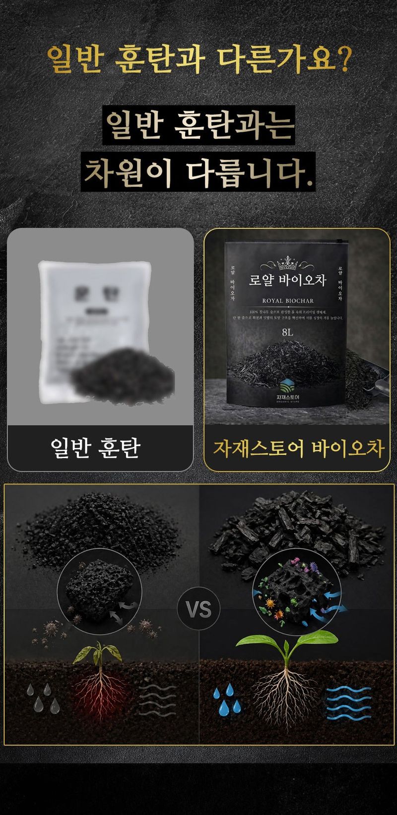 자재스토어님의 장터 판매 상품 [로얄 바이오차 8L 참나무 100% 훈탄 토양개량제 숯 분갈이흙 영양제] 첨부 사진