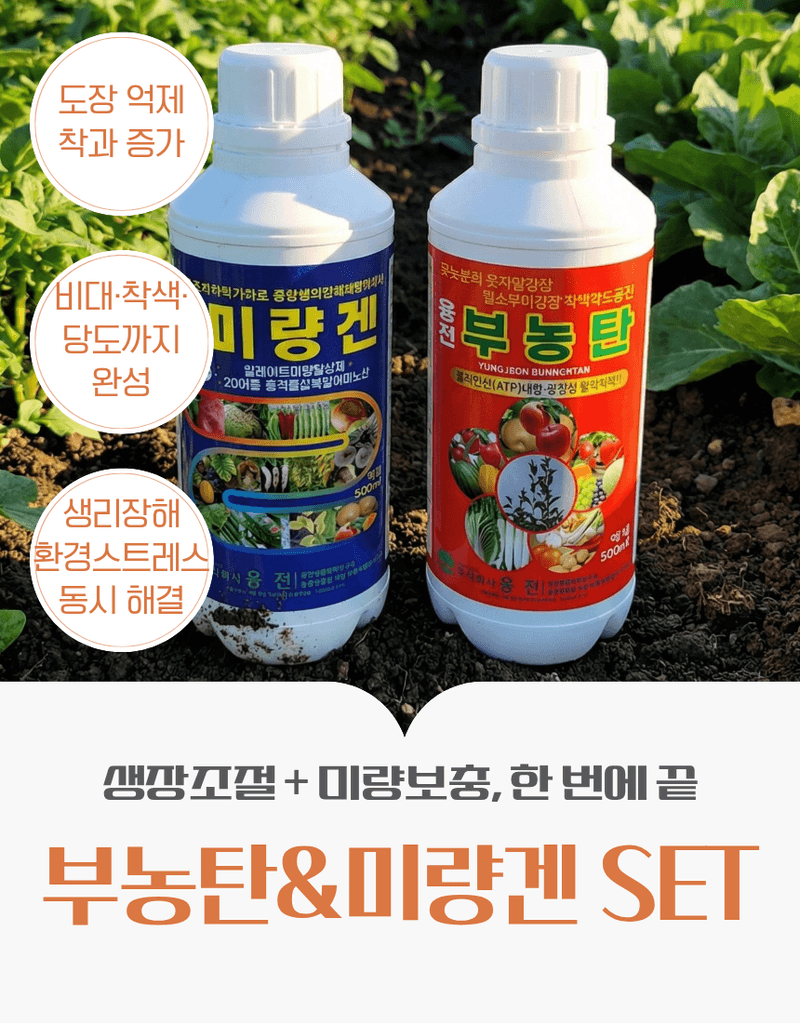 농업마켓365님의 장터 판매 상품 [부농탄 미량겐 500ML SET 착과비대 완성 고당도 고품질 수확 식물영양제 비료] 첨부 사진