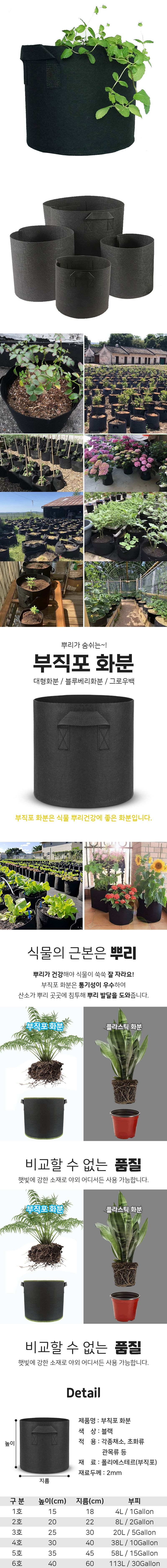 글로우베이스님의 장터 판매 상품 [블루베리 묘목 다용도 부직포 화분 소형~대형사이즈] 첨부 사진
