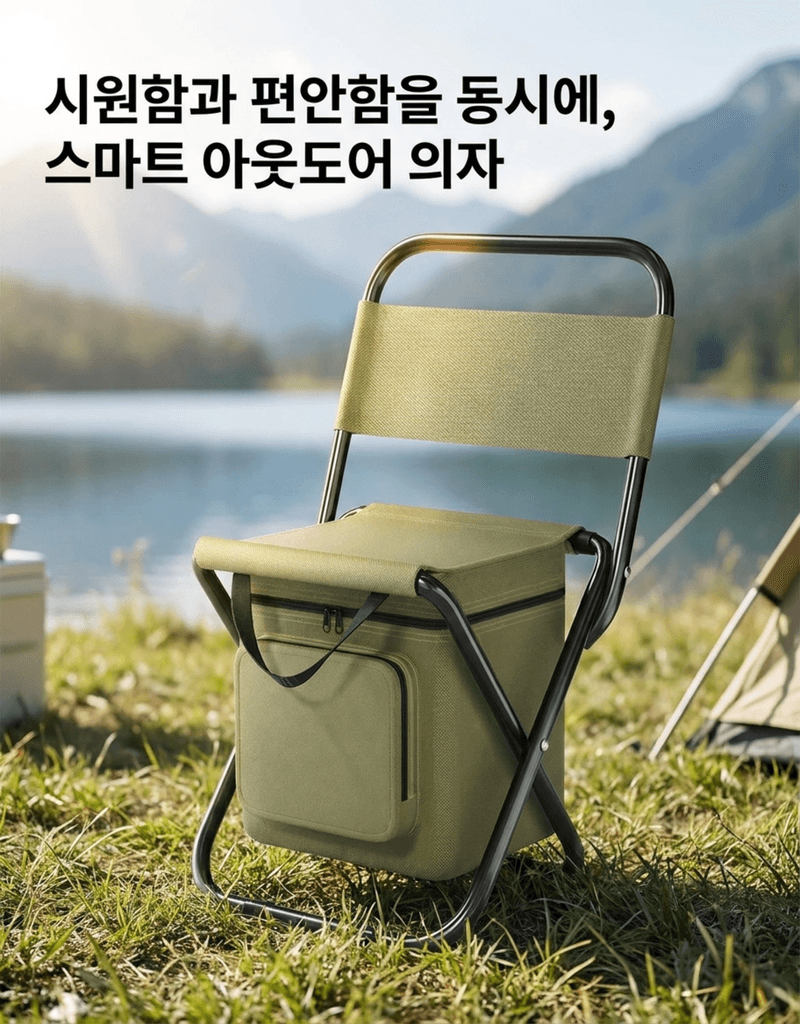 오훈조님의 장터 판매 상품 [접이식 캠핑 낚시 의자 보냉백 수납 1+1] 첨부 사진