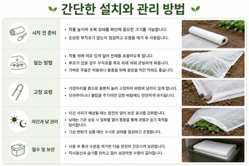 유니즈님의 장터 판매 상품 [텃밭 보온 냉해방지 백색 부직포 20g 농업용 농사용 흰색 고추농사 한냉사 한랭사] 첨부 사진