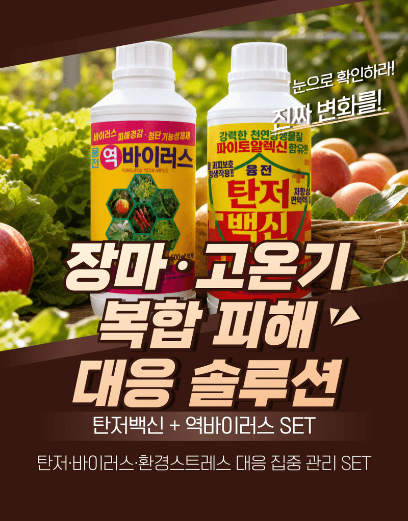 농업마켓365님의 장터 판매 상품 [융전 탄저백신 + 역바이러스 (500ML) SET 장마철 탄저 바이러스 관리제 과피보호 면역강화] 첨부 사진