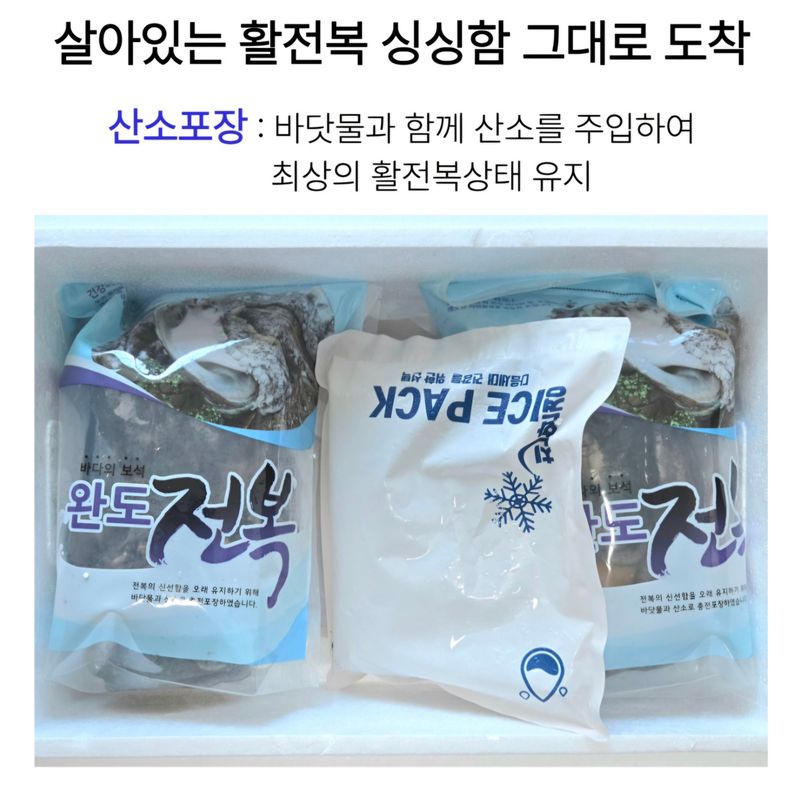 농수사님의 장터 판매 상품 [수산물품질관리사 직영 완도 활전복 왕특대 1kg] 첨부 사진