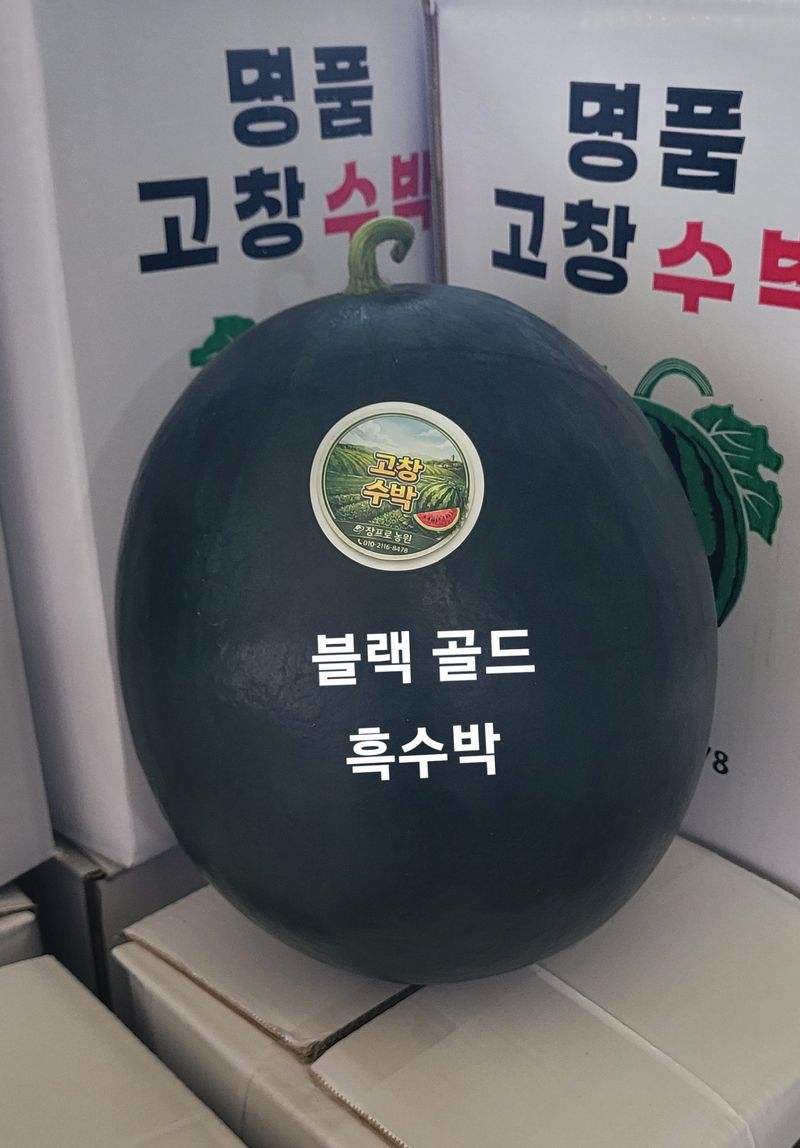 장터 상품 [고창 흑수박(블랙 골드)9.10kg급(오리지닐)] 썸네일