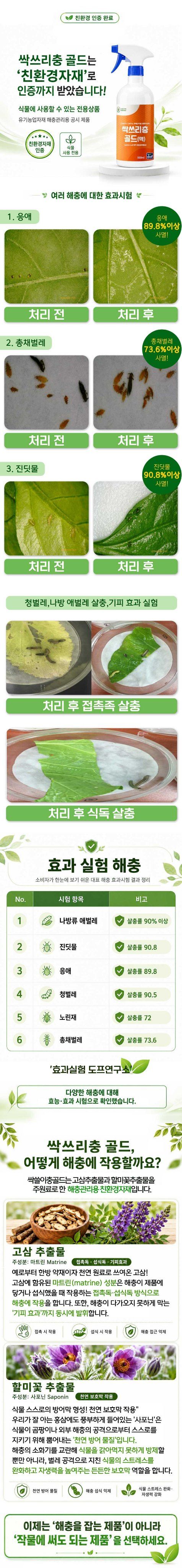 자재스토어님의 장터 판매 상품 [친환경 식물살충제 싹쓰리충 진딧물 응애 벌레 약 원료- 화분 총채벌레 뿌리파리 깍지 퇴치] 첨부 사진