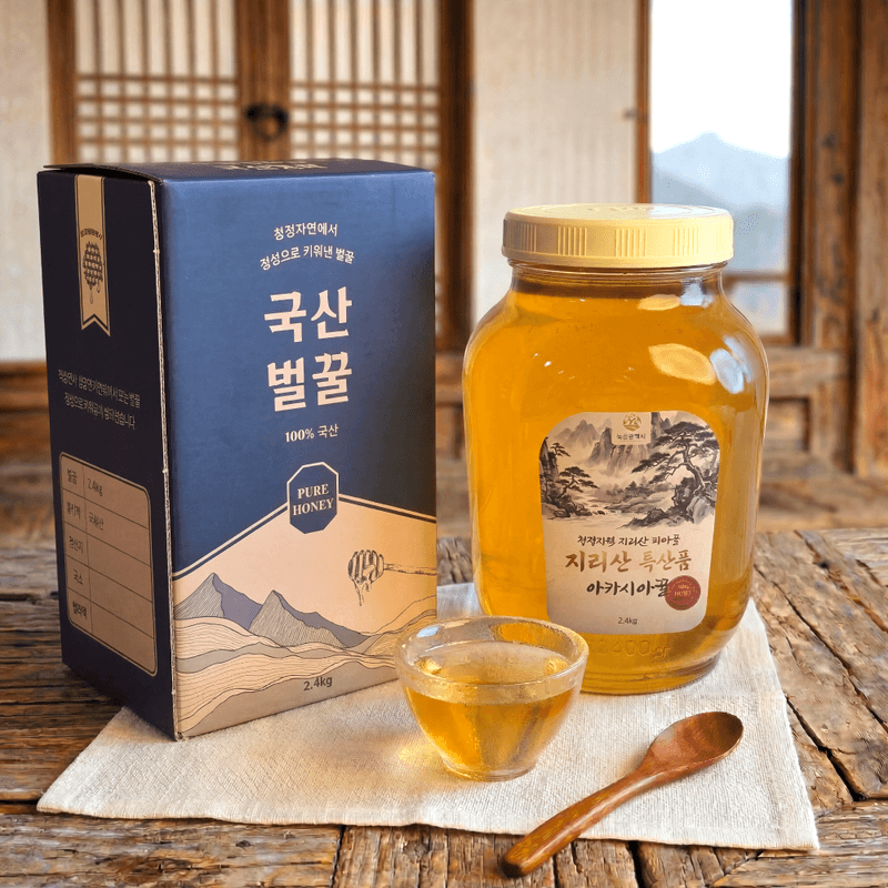 농촌광역시님의 장터 판매 상품 [[특가할인] 지리산 피아골 특산품 벌꿀 아카시아꿀 2.4kg 잡화꿀 2.4kg 밤꿀 2.4kg] 첨부 사진