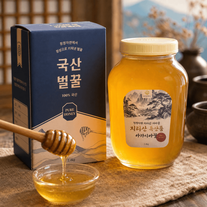 농촌광역시님의 장터 판매 상품 [[특가할인] 지리산 피아골 특산품 벌꿀 아카시아꿀 2.4kg 잡화꿀 2.4kg 밤꿀 2.4kg] 첨부 사진