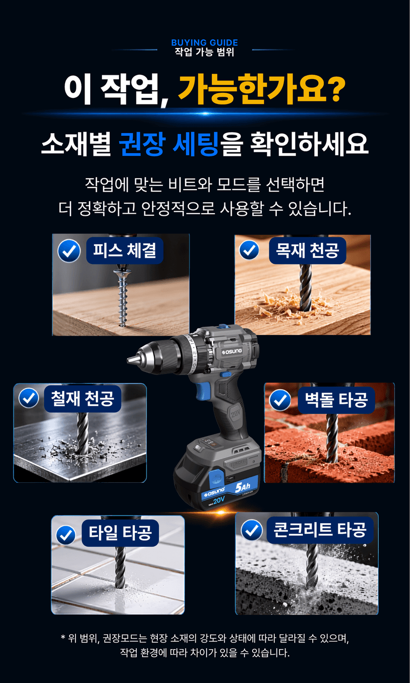오성오에스씨님의 장터 판매 상품 [오성 20V 전동 충전 90Nm 해머 드릴 무선 드릴 공구 드라이버 OCH-2065BL] 첨부 사진