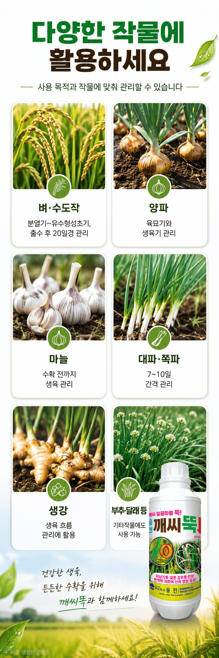 농업마켓365님의 장터 판매 상품 [융전 깨씨뚝 500ml 벼 깨씨무늬 잎끝마름 이상기후 작물활력 식물영양제 비료] 첨부 사진
