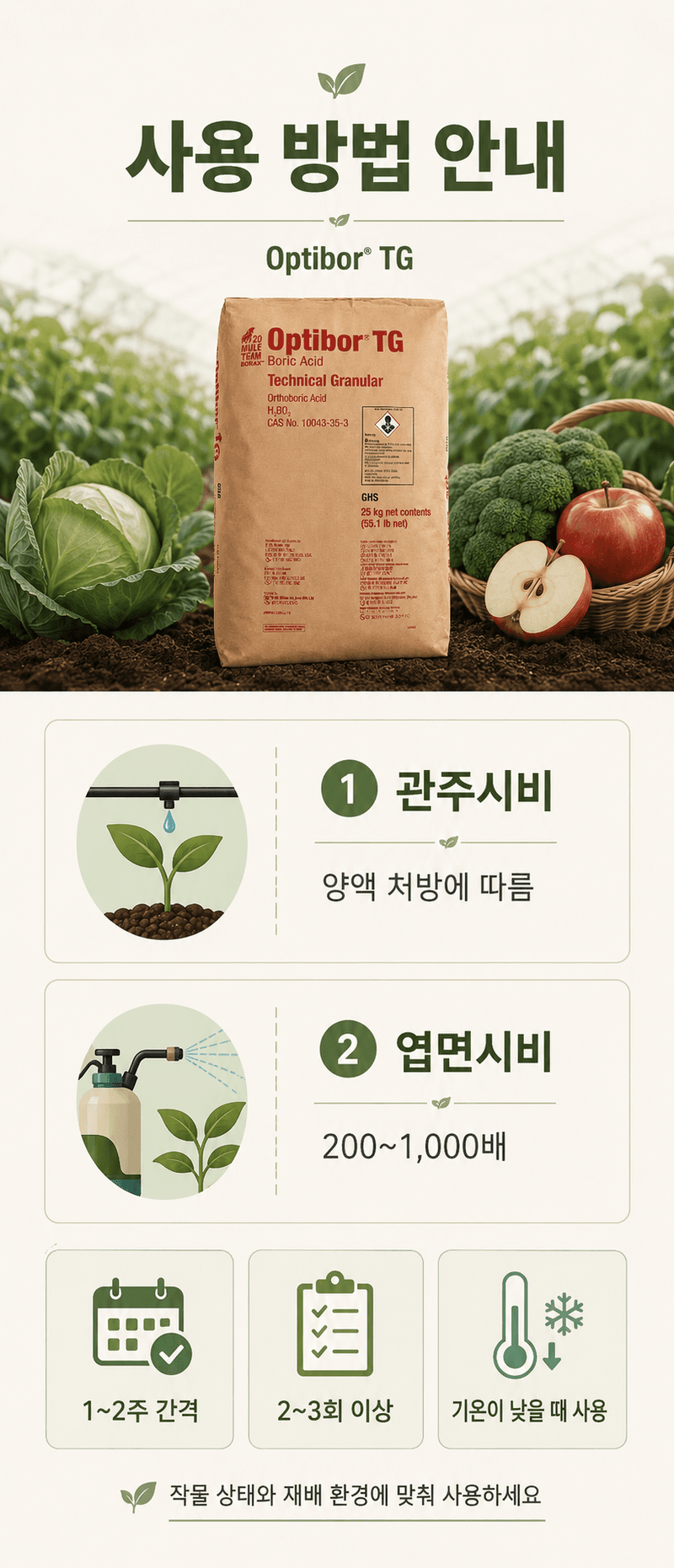 농업마켓365님의 장터 판매 상품 [붕산 25KG 미국산 U.S.Borax 양액재배 관비재배용] 첨부 사진