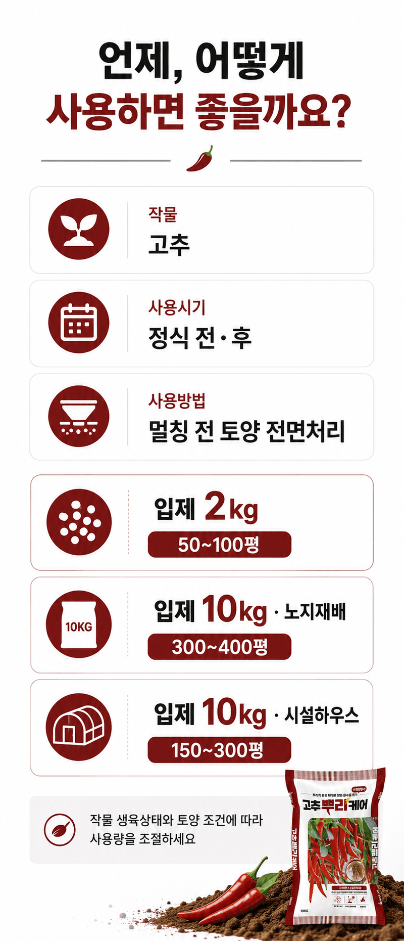 농업마켓365님의 장터 판매 상품 [고추뿌리케어 2KG/10KG 발근강화제 토양개량제 뿌리발근제 활착촉진] 첨부 사진