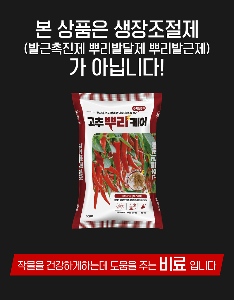 농업마켓365님의 장터 판매 상품 [고추뿌리케어 2KG/10KG 발근강화제 토양개량제 뿌리발근제 활착촉진] 첨부 사진