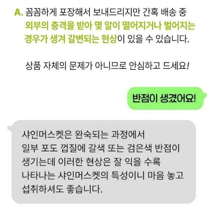 자두14488님의 장터 판매 상품 [샤인머스켓 특품 2kg ] 첨부 사진