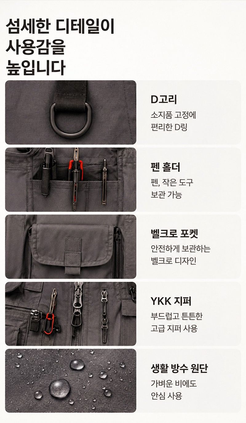 자두14488님의 장터 판매 상품 [다용도 작업조끼 낚시 등산 안전괸리자 멀티포켓 조끼] 첨부 사진