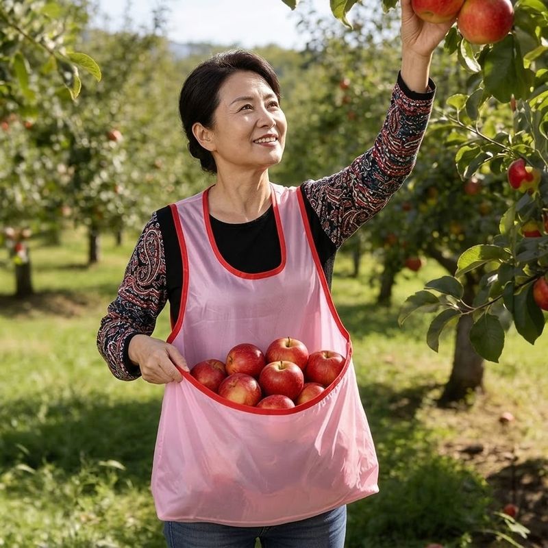 장터 상품 [대형 포켓 수확 앞치마 농사용 작업앞치마 과일 채소 밤 감자 텃밭 원예 수확 주머니] 썸네일