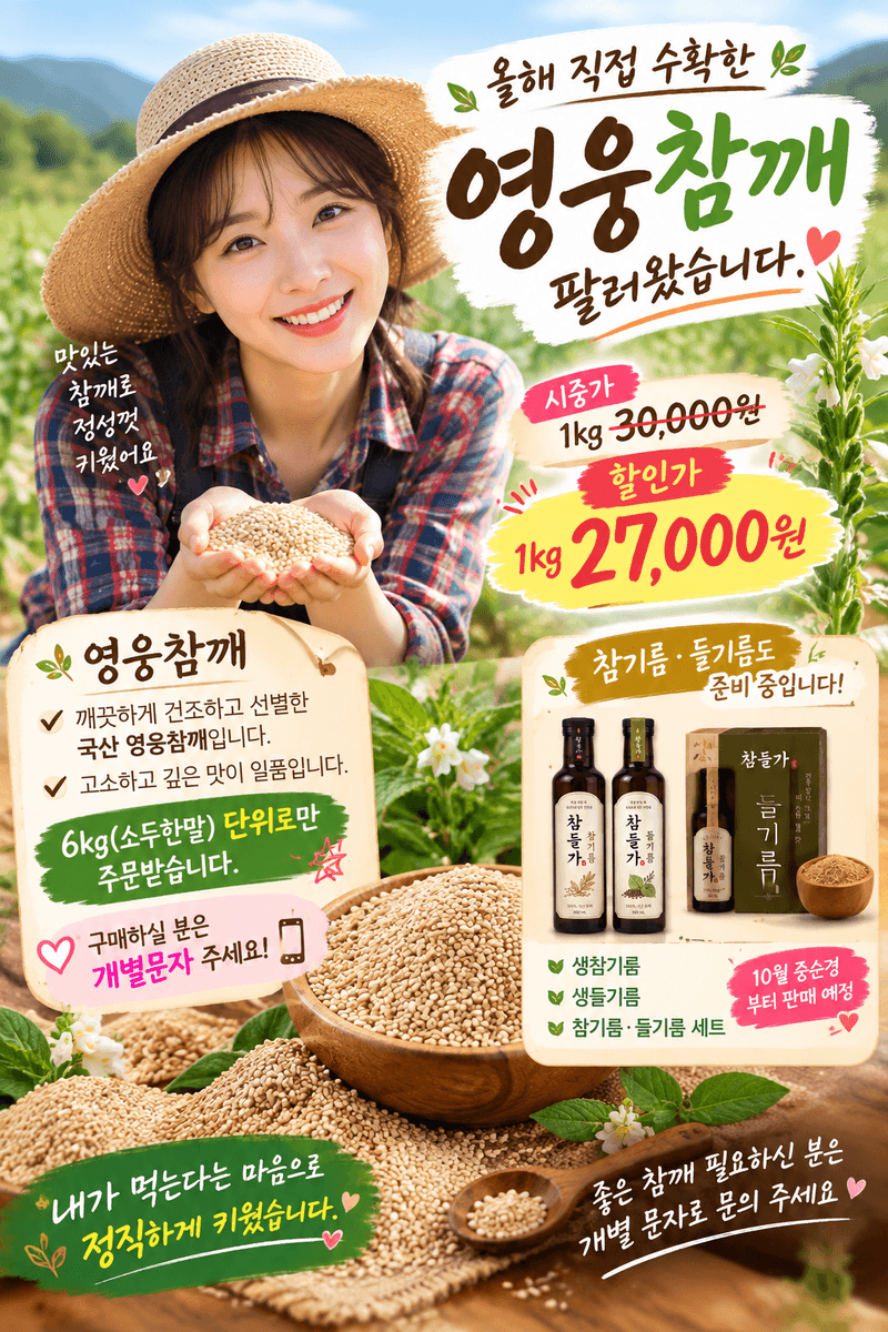 장터 상품 [영웅참깨 6kg] 썸네일