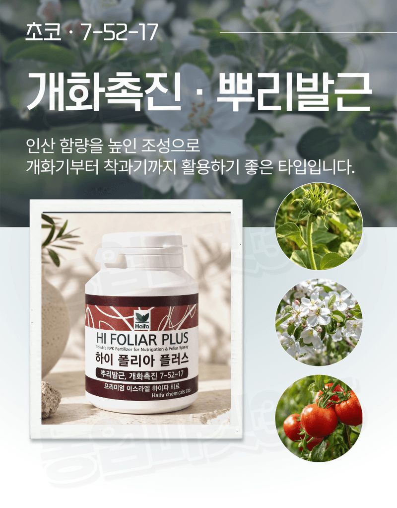 농업마켓365님의 장터 판매 상품 [하이폴리아 플러스 80g 엽면시비 수용성비료 생육단계별비료 수입산 하이파케미칼 ] 첨부 사진