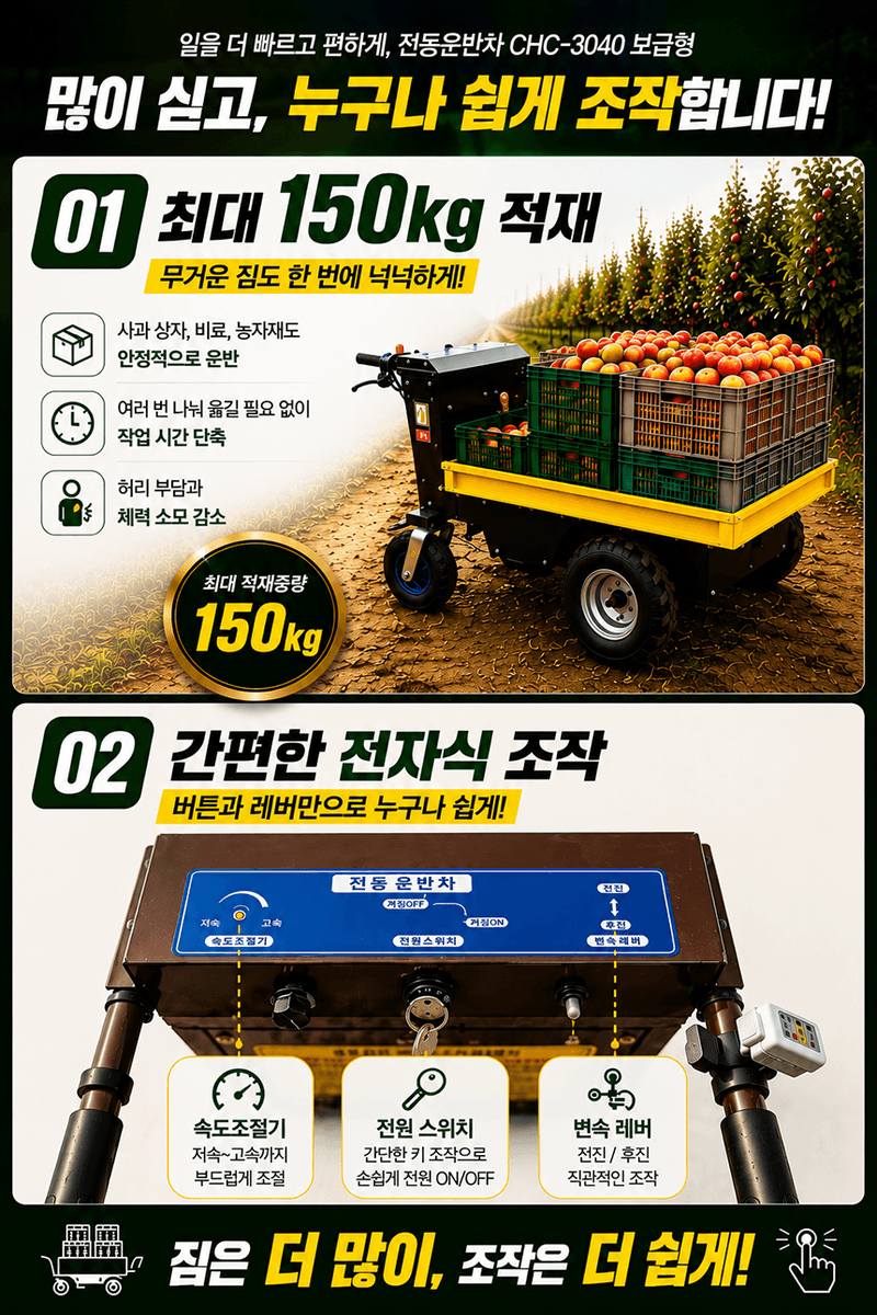 청호산업님의 장터 판매 상품 [전동운반차 CHC-3040 (보급형)] 첨부 사진
