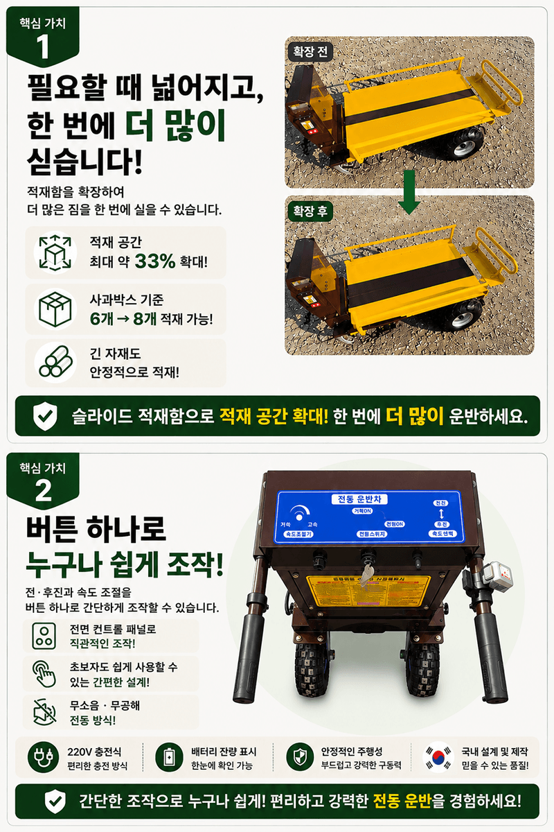 청호산업님의 장터 판매 상품 [전동운반차 CHC-3040 (슬라이드형)] 첨부 사진