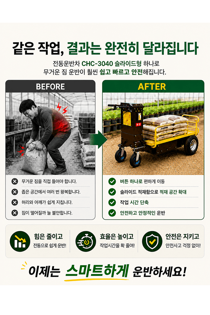 청호산업님의 장터 판매 상품 [전동운반차 CHC-3040 (슬라이드형)] 첨부 사진
