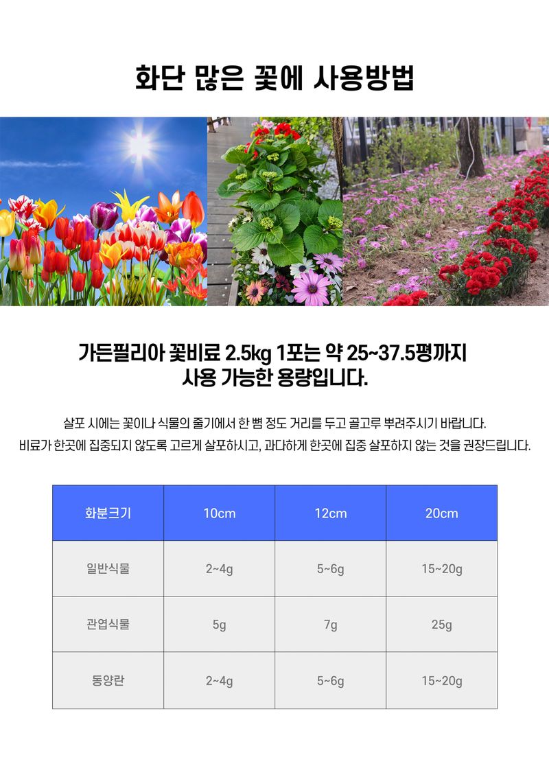 세종농자재센터님의 장터 판매 상품 [가든필리아 꽃비료2.5kg 꽃거름 알비료 식물영양제 완효성 코팅비료 관엽 다육 제라늄 화훼용 비료        ] 첨부 사진