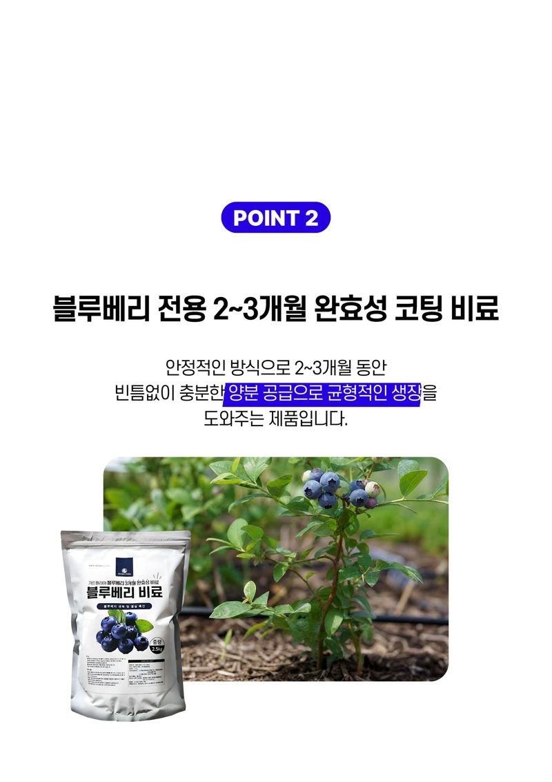 세종농자재센터님의 장터 판매 상품 [블루베리비료 2.5kg 블루베리 전용 3개월 완효성 코팅 알갱이비료] 첨부 사진
