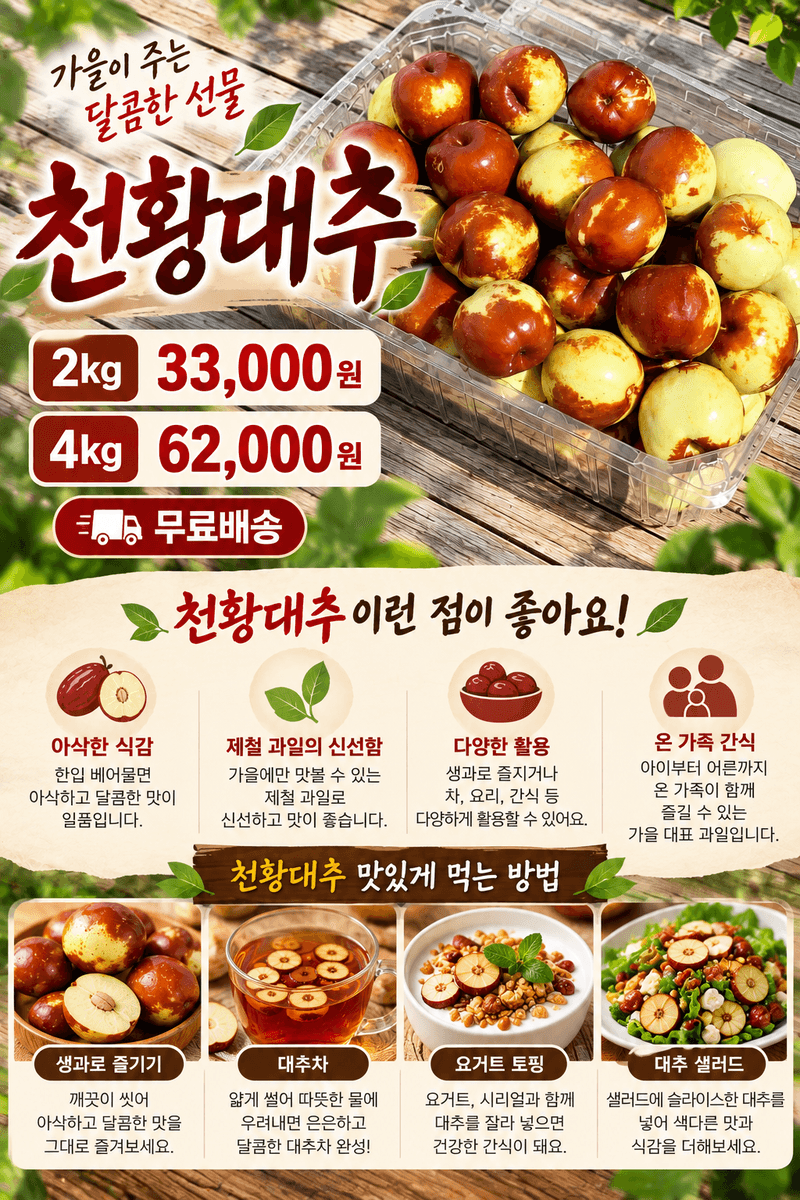 벌꿀*직접생산농장님의 장터 판매 상품 [왕대추(천황대추)2kg] 첨부 사진