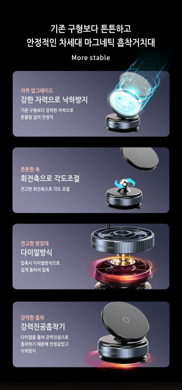 자두14488님의 장터 판매 상품 [차량 핸드폰 거치대 흡착거치대 다이얼 스마트폰 각도조절] 첨부 사진