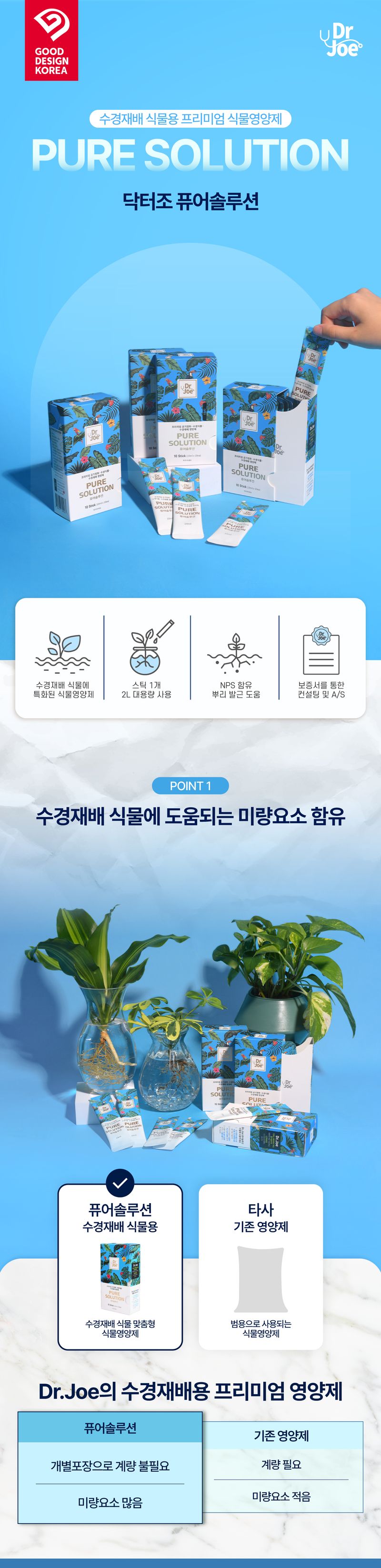 (주)누보님의 장터 판매 상품 [(주)누보_ 닥터조 퓨어솔루션 - 수경 식물 전용 프리미엄 식물영양제] 첨부 사진