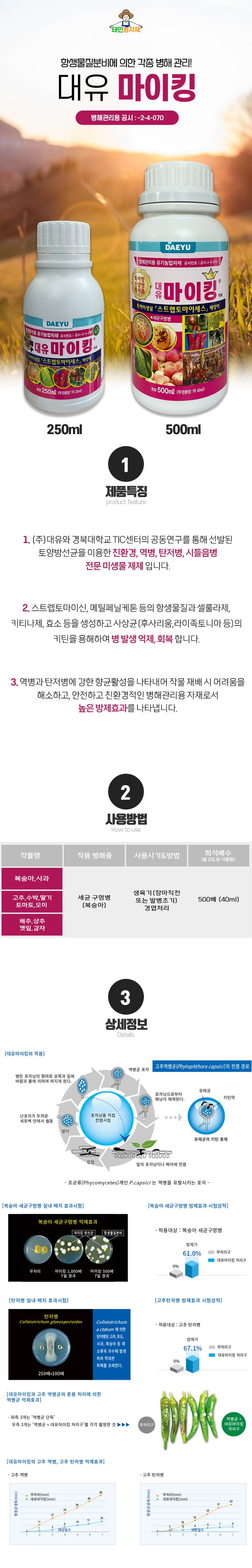 태민농자재님의 장터 판매 상품 [대유 마이킹 식물 살균제 병해관리] 첨부 사진
