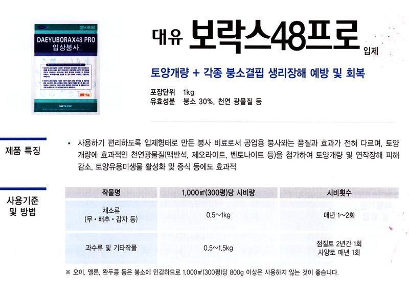 한농농약종묘사님의 장터 판매 상품 [붕사비료 (붕사,붕산비료)] 첨부 사진