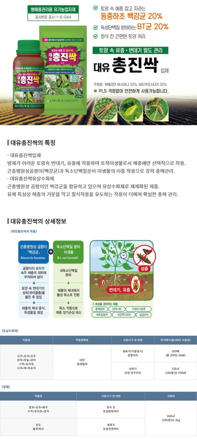 산들마켓,씨앗마켓님의 장터 판매 상품 [총진싹 유제 250ml 500ml 1.5kg 3kg 살충 진딧물 총채벌레 노린재 한방에 해결] 첨부 사진