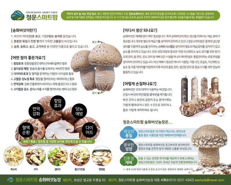장터 상품 [청운스마트팜 송화버섯 1kg] 썸네일
