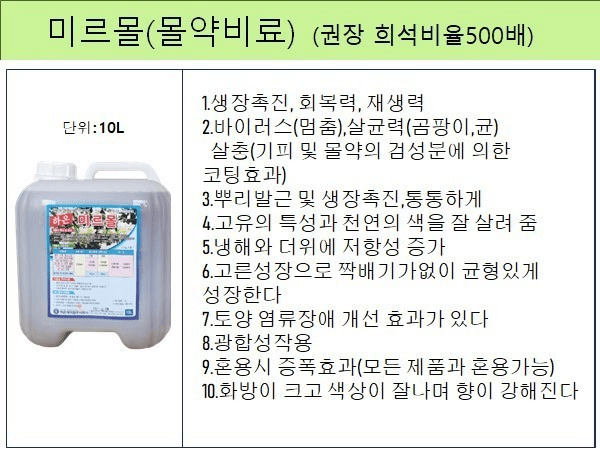 장터 상품 [몰약미르몰10L] 썸네일