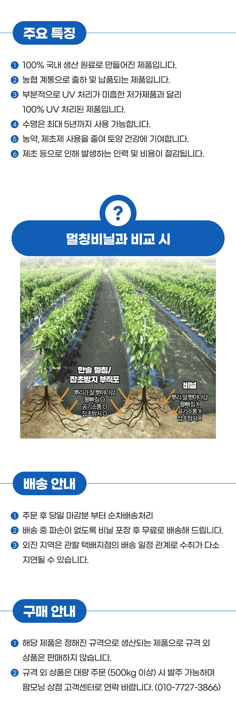 박경민님의 장터 판매 상품 [농업용 흑색/백색 부직포 공동구매] 첨부 사진