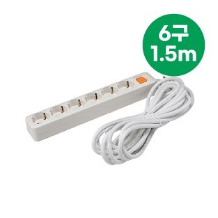 장터 상품 [국산 일반 6구 접지 안전 멀티탭 16A, 1.5m] 썸네일