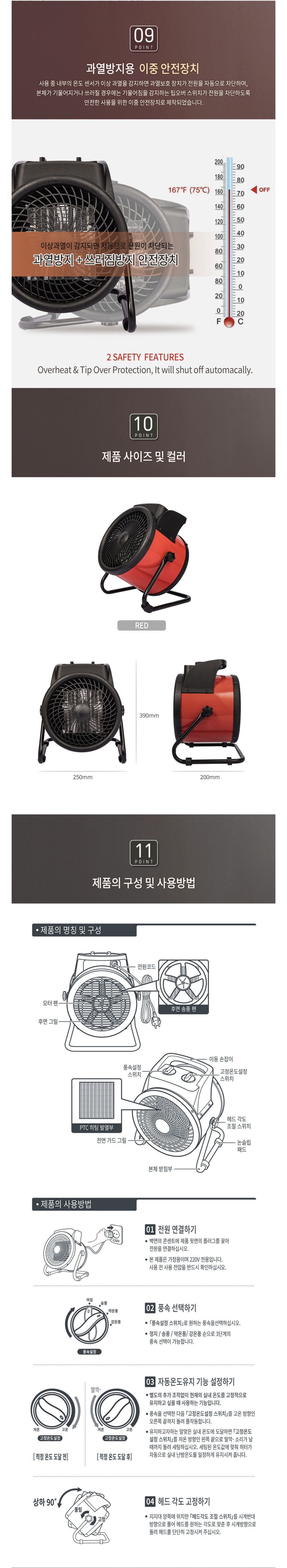 팜모닝 상점님의 장터 판매 상품 [[후지카] 공업용 PTC 온풍기 레드 FU-220R] 첨부 사진