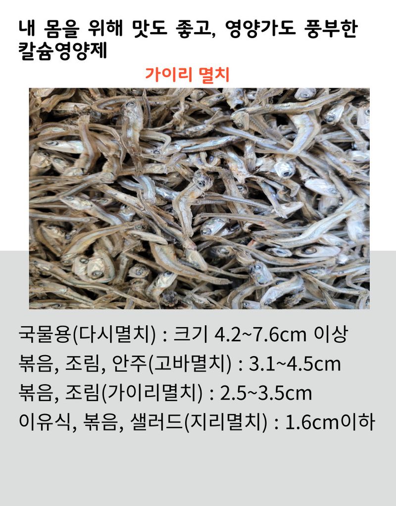 김진국님의 장터 판매 상품 [짜지 않은 완도산 멸치(가이리, 디포리) 판매합니다.+5만원이상구매시 곱창김10매추가증정] 첨부 사진