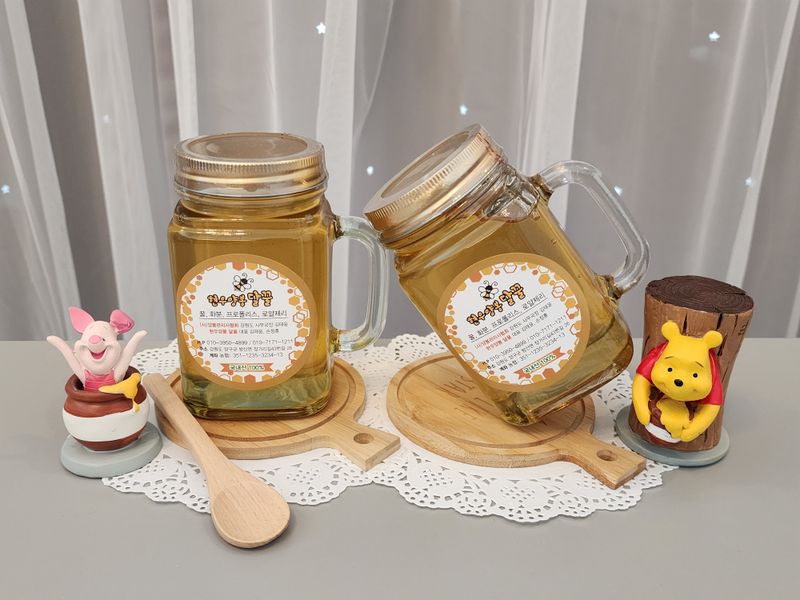 장터 상품 [청정지역 양구방산 천연벌꿀 손잡이 550g+550g 세트 [현우양봉달꿀]] 썸네일