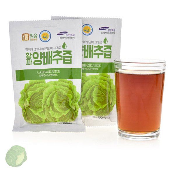 장터 상품 [무안순수양배추즙 100ml 100팩] 썸네일