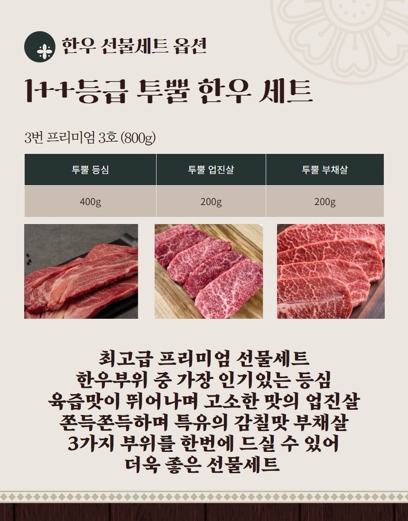 손가네한우님의 장터 판매 상품 [++1 한우 투뿔한우 선물세트 명절선물세트] 첨부 사진