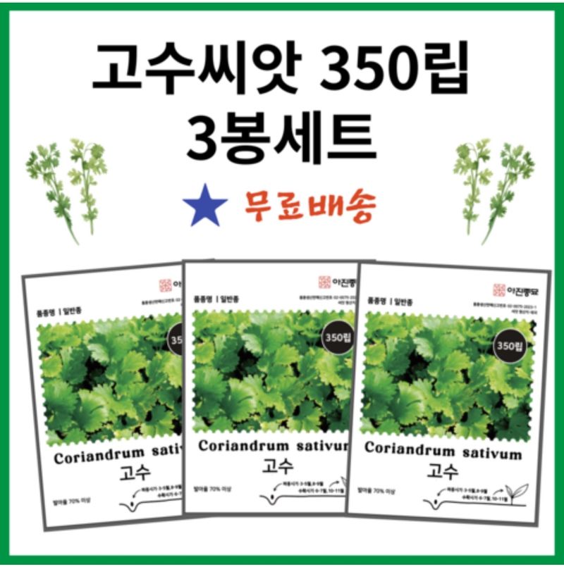 장터 상품 [고수씨앗 350립 3봉세트] 썸네일